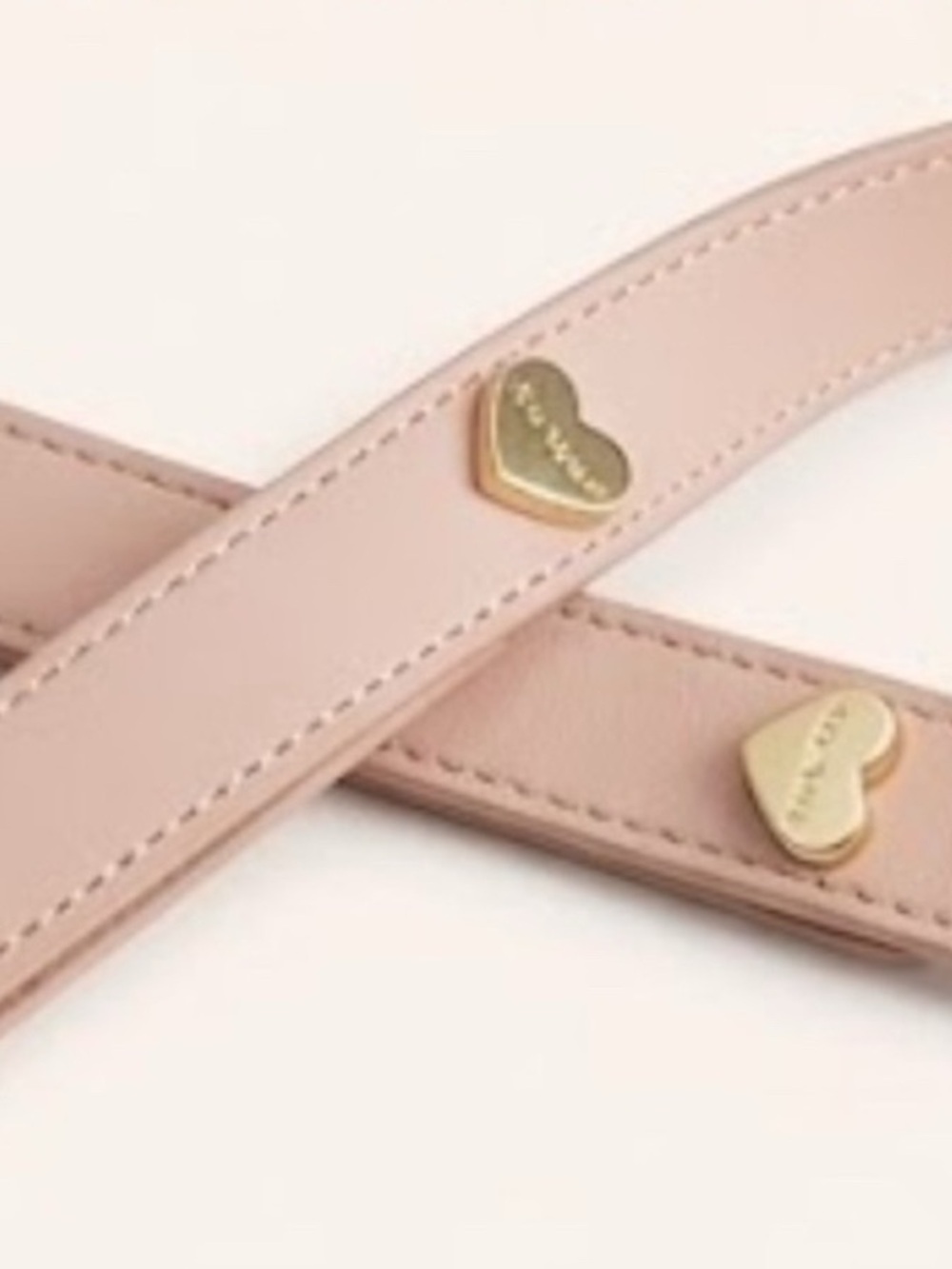 Ted Baker Pale Pink Pebbled Leather Heart-Shaped Crossbody Bag  gold -accents - Picture 7 of 15